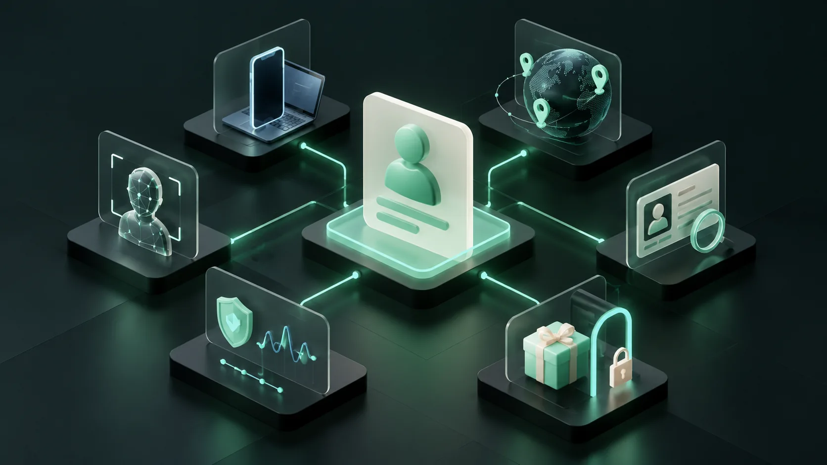 New account fraud prevention tools illustrated with signup signals and benefit eligibility checks.
